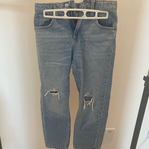 Distressed slouchy straight denim!